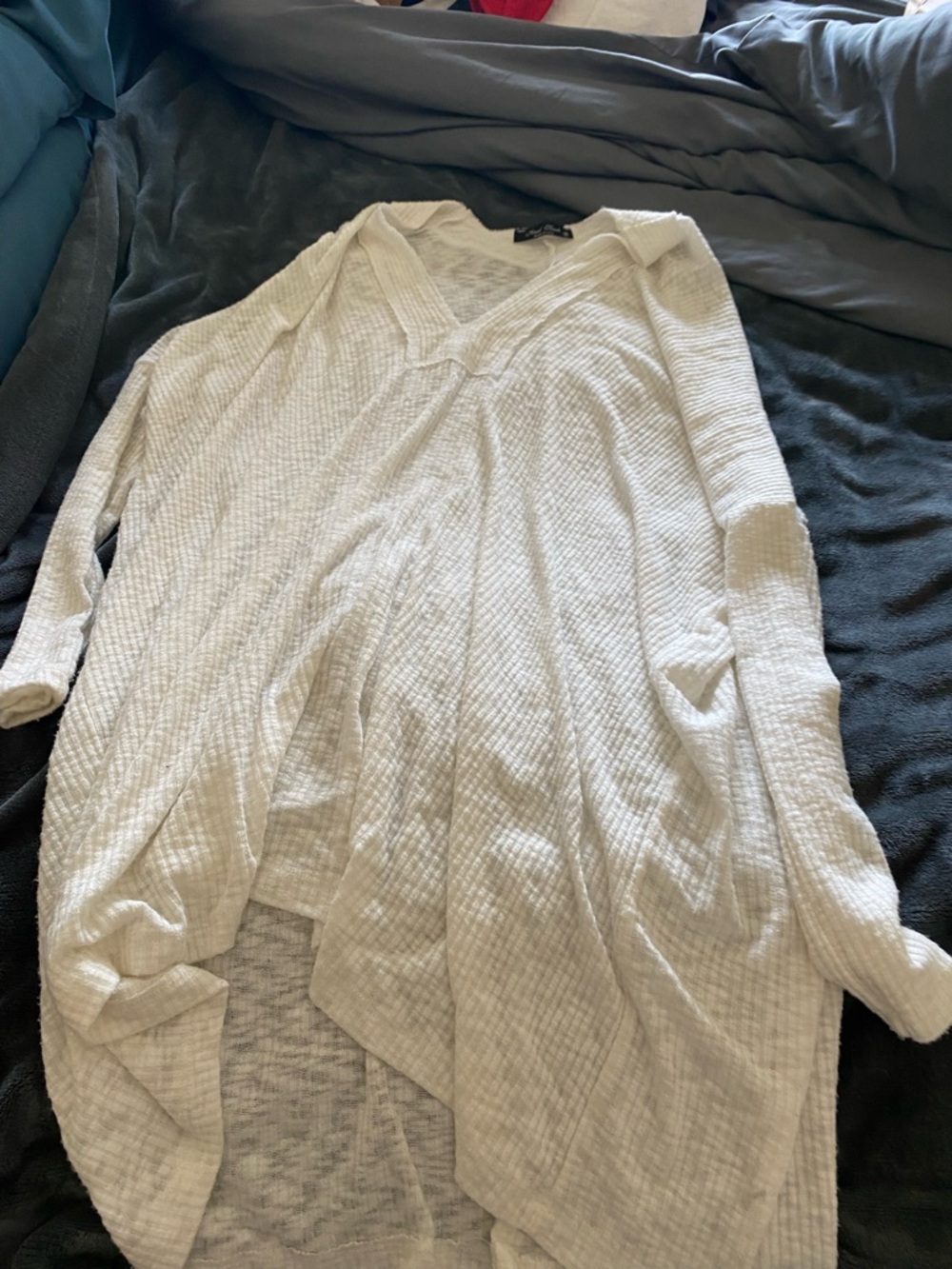 Final Touch Cream V-Neck Lightweight Knit Sweater